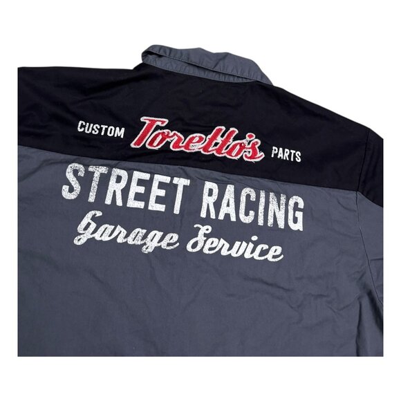 FAST & FURIOUS Dom Toretto Car Racing Mechanic Short Sleeve Shirt Mens XL - Picture 2 of 5